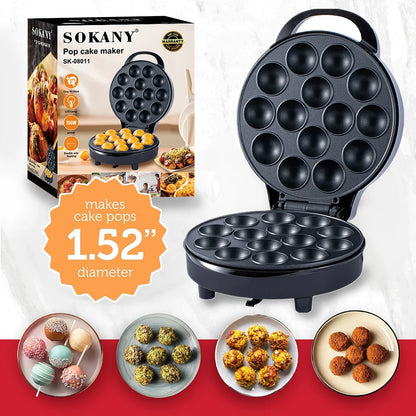 14 Hole Electric Cake Pop Maker Takoyaki Maker Pop Cake Waffle Machine Non-Stick Coating Egg Cake Oven Pancake for Kids Birthday
