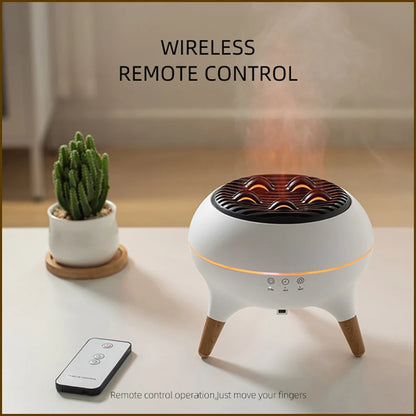 350ml Humidifier Aromatherapy Essential Oil Simulate Flame Aroma Diffuser,Remote Control Adjusted Colorful Atmosphere Lighting,