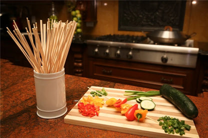 LMETJMA 90 Pcs 25cm Natural Bamboo BBQ Skewers Bamboo Sticks BBQ Kabob Skewers For Grilling Appetiser Barbecue JT47