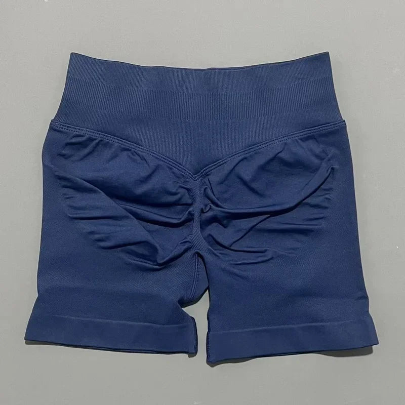 HISTELLO Women Sports Impact Shorts Seamless Low Waist Scrunch Bum Butt Lifting Stretch Gym Yoga Workout Fitness Short Leggings