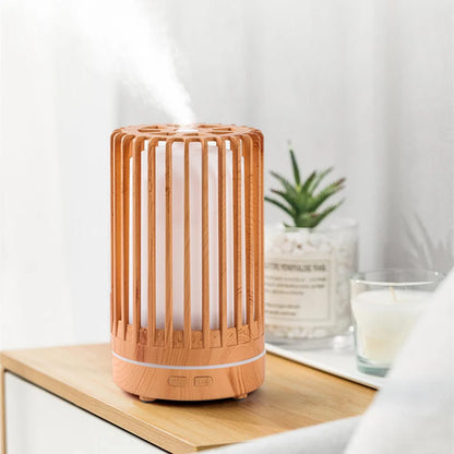 Air Humidifier Aromatherapy Machine Bird Cage Ultrasonic USB Humidifier, Essential Oil Diffuser With Colorful Night Lights