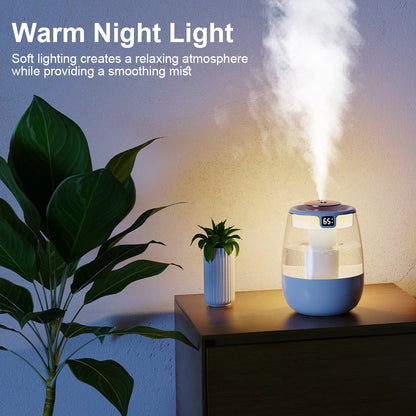 Air Humidifier Large Capacity Home Humidifier Professional Double Spray Port Mist Maker Mute Air Humidifier for Room with Light