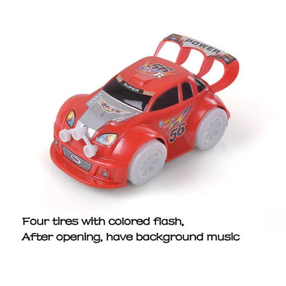 Cool Electric Steering Model Music Lights Dazzling Toy Car Boy Birthday Best Gift