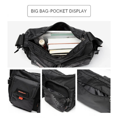 VOLUNTEER Messenger Crossbody Bags for Men Oxford Side Letter Print Fashion Light Weight Protable Versatile Shoulder Bag 1802-18