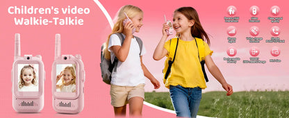 1Pair Kids Video Walkie Talkie Toy Rechargeable Interphone With HD Camera & Voice Changer Educational Interactive For Boy Girl
