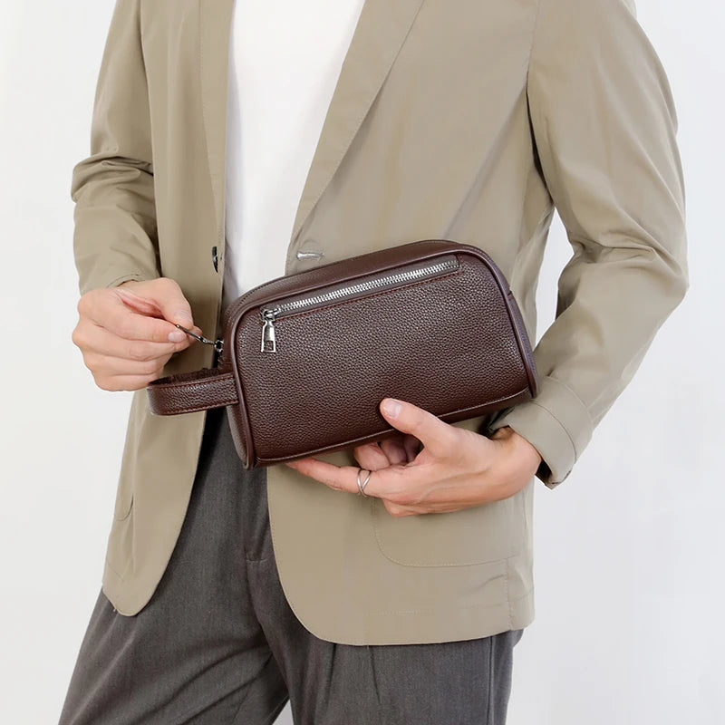 Business Men's Clutch Bag High Quality Printing Leather Handbag Phone Purse Fashion Clutches Luxury Men Birthday Gift Clutch Bag