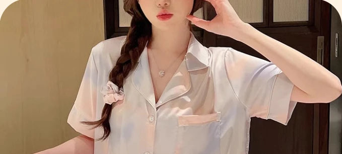 Korean Simple Sweet Ins Aesthetics Print Women's Pajamas Y2k Harajuku Colorful Trendy Sleepwear 2024 New Summer Fashion Homewear