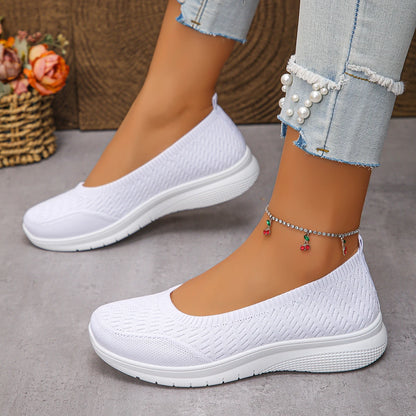 Women's Shoes 2026 Women's Round Toe Flat Shoes Soft-soled Breathable Lightweight Net Shoes Sports Walking Shoes Women 522