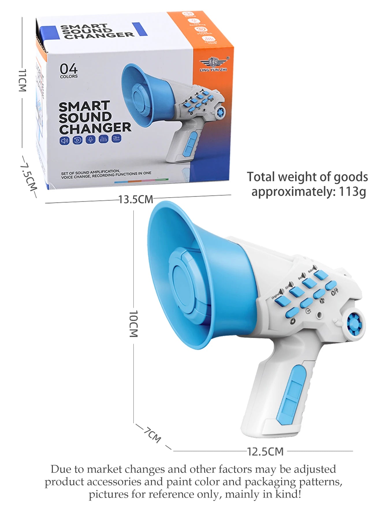 Voice Changer Amplifier, Megaphone Speaker Siren Bullhorn Toys Portable Smart Multi Voice Changers Handheld Loudspeaker