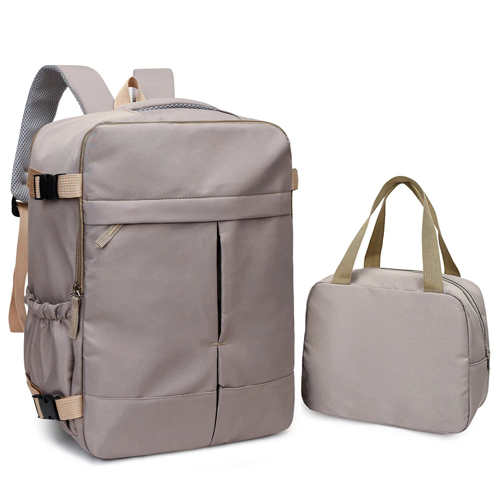 2-Piece 180 °   Full Opening Backpack & Tote Bag Set, Large Capacity Airline Approved Carry-On Luggage for Travel & Daily Use
