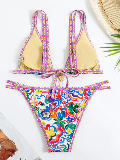 Floral Printed Bikinis 2026 Brazilian Bikini Women Swimwear Female Swimsuit Two-pieces Bikini Set Bathing Suit Swim Beach Wear