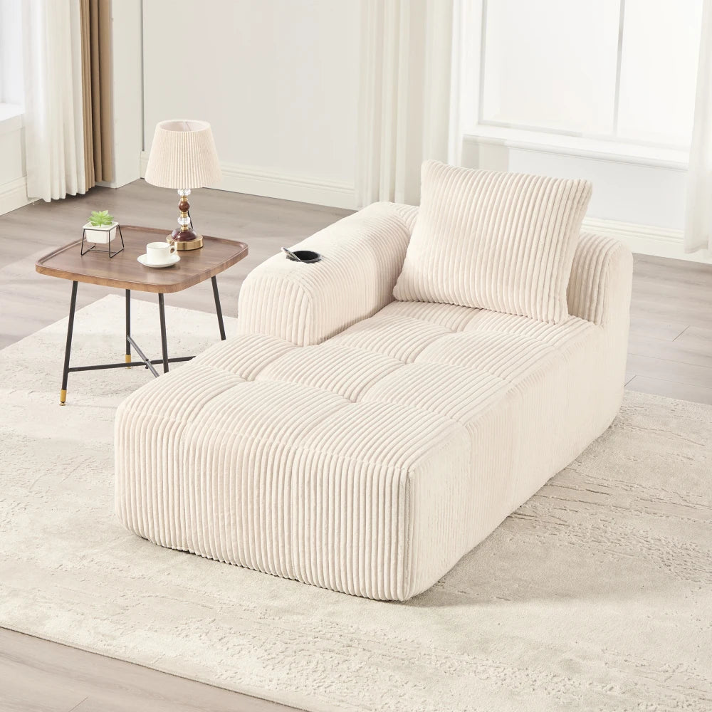 Compact Sofa Soft, Modular Sofa with Side Pocket and Beverage Holder, High Quality Comfort for Long Sitting, Incl. Pillows