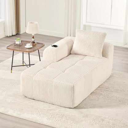 Compact Sofa Soft, Modular Sofa with Side Pocket and Beverage Holder, High Quality Comfort for Long Sitting, Incl. Pillows