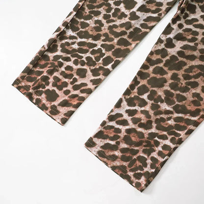 FAGADOER Sexy Mesh See Through Leopard Print Two Piece Sets Women Crop Top + Long Sleeve Coat + Shorts Outfits Female Clubwear