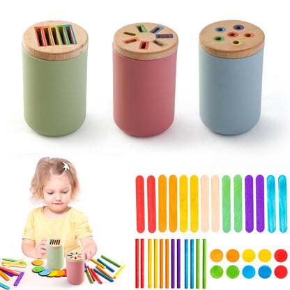 Baby Toys Montessori Silicone Educational Toys Cognitive Toys Color Matching Bucket Toddler Toys Sensor Game Baby Games 2 Years