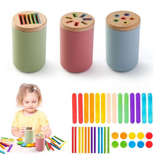 Baby Toys Montessori Silicone Educational Toys Cognitive Toys Color Matching Bucket Toddler Toys Sensor Game Baby Games 2 Years
