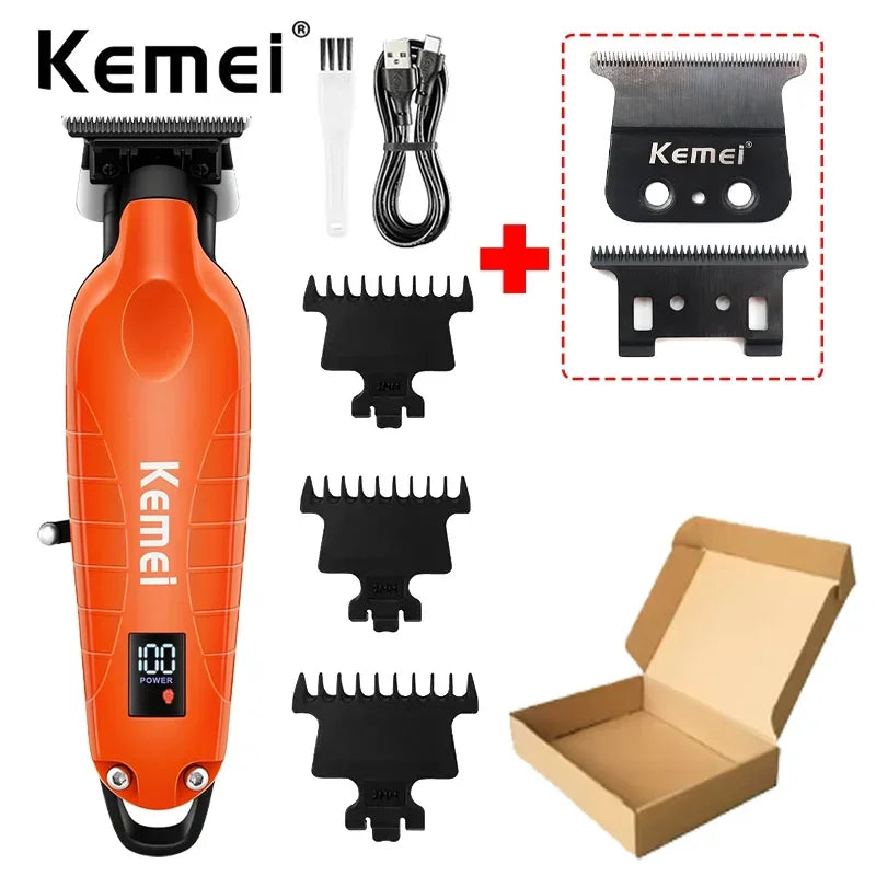 Kemei 2293 Professional Hair Beard Trimmer Men Barber Rechargeable Finish Hair Cutting Machine Zero Gapped Cordless Hair Clipper
