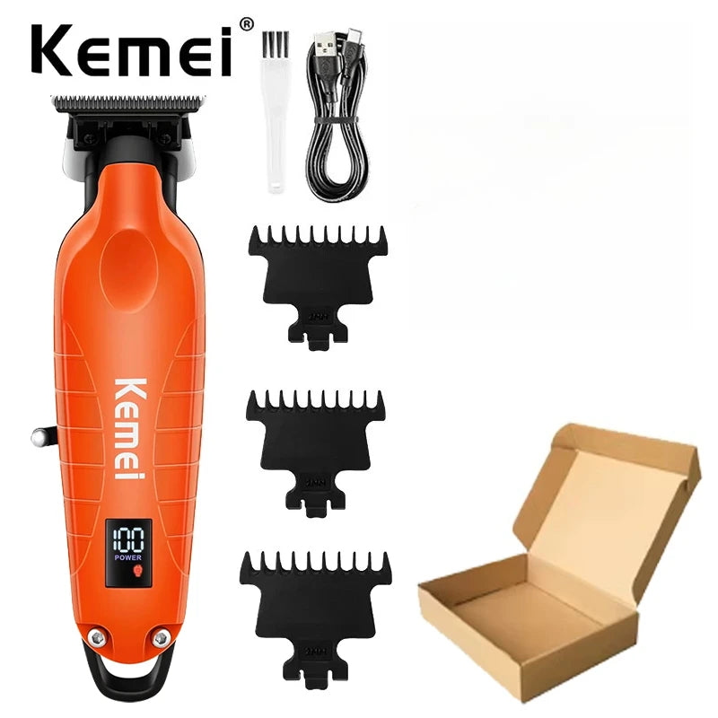 Kemei 2293 Professional Hair Beard Trimmer Men Barber Rechargeable Finish Hair Cutting Machine Zero Gapped Cordless Hair Clipper