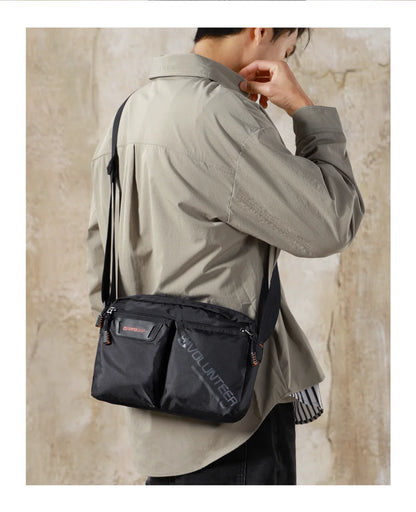VOLUNTEER Messenger Crossbody Bags for Men Oxford Side Letter Print Fashion Light Weight Protable Versatile Shoulder Bag 1802-18