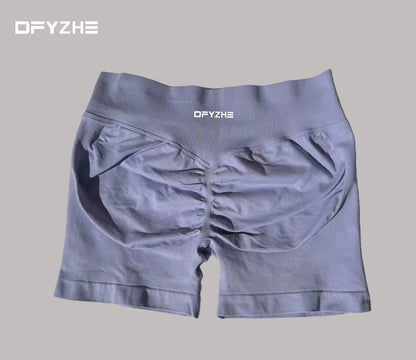 DFYZHE 4.5-inch yoga gym shorts, waist cinching and hip lifting shorts, seamless yoga shorts