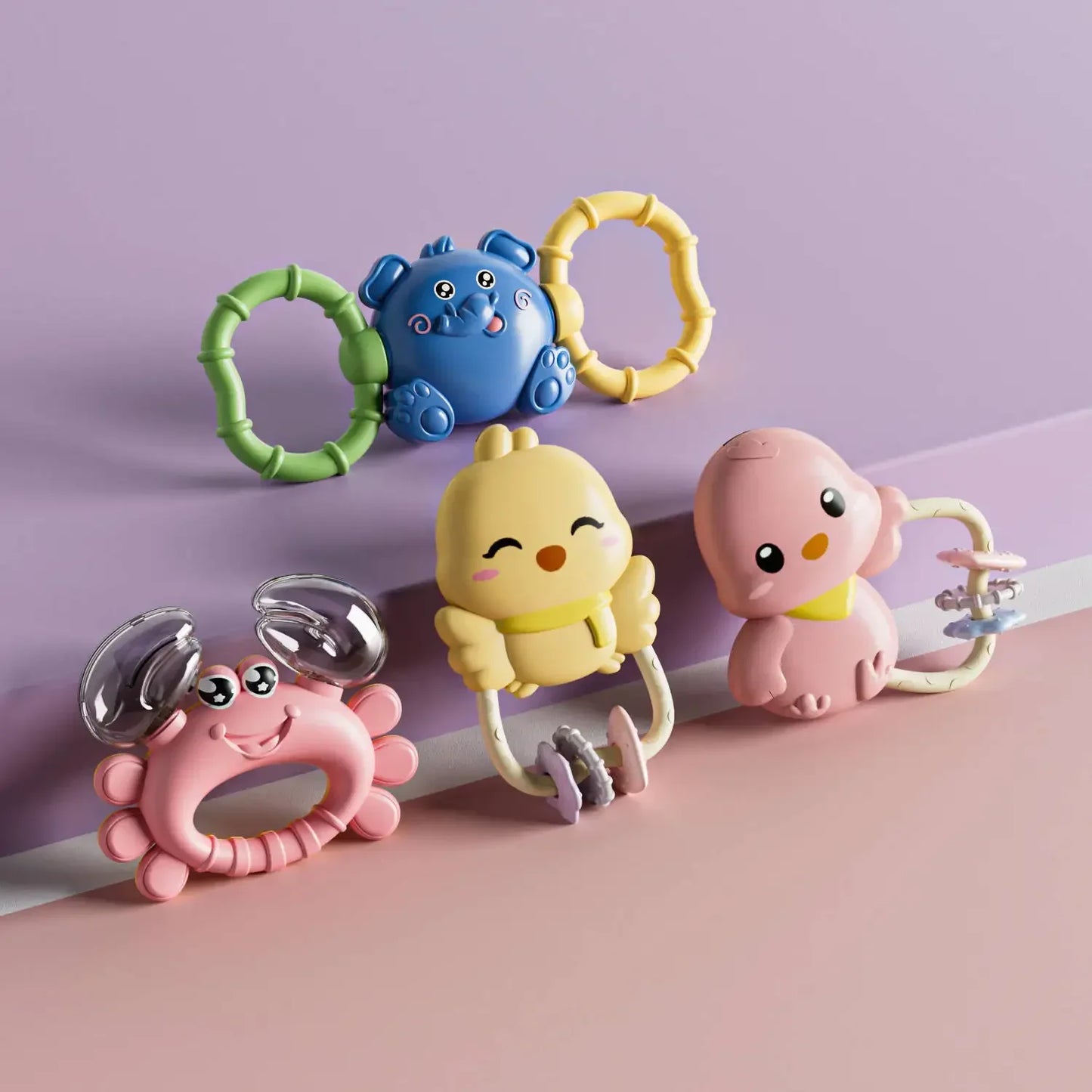 Baby Rattle 0-12 Months Newborn Soft Bell Teethers Hand Shaking Crib Mobile Ring Educational Toy For Children Set Gifts