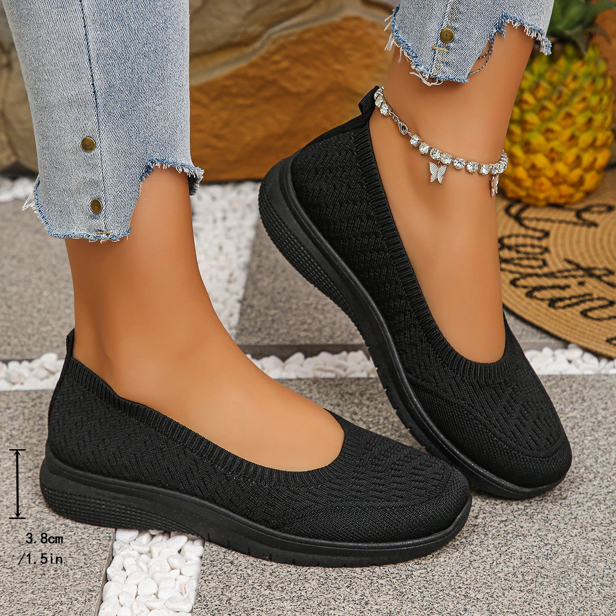 Women's Shoes 2026 Women's Round Toe Flat Shoes Soft-soled Breathable Lightweight Net Shoes Sports Walking Shoes Women 522