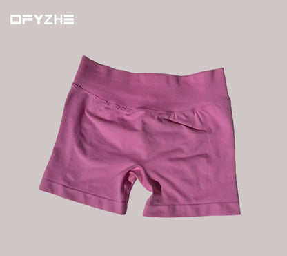 DFYZHE 4.5-inch yoga gym shorts, waist cinching and hip lifting shorts, seamless yoga shorts