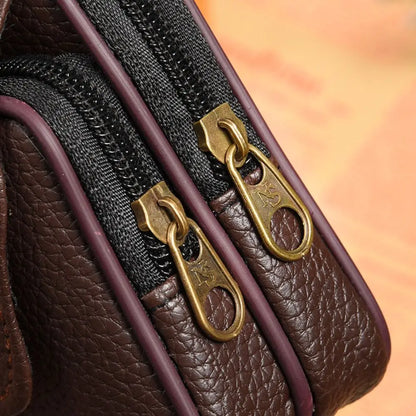 PU Leather Men Small Waist Bag Solid Color Bum Belt Pack Casual Fanny Business Waist Bag Men Travel Sports Belt Bum Phone Pouch