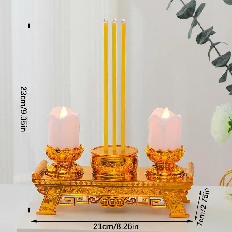 Realistic Led Prayer Candle With Smokeless Swinging Wick Simulation