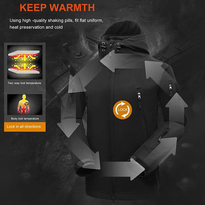 5XL 6XL Winter Waterproof Tactical Jackets Sets Men Outdoor Soft Shell Hiking Hunting Jacket Suit Fleece Cargo Pant Tracksuits