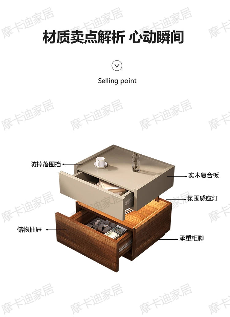 Simple European Bedside Table Classic Storage Luxury Trendy Night Table Modern Premium Comodini Camera Letto Bedroom Furnitures