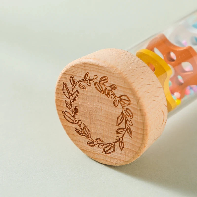 Montessori Baby Rain Stick Rainbow Hourglass Rain Music Rattle Baby Educational Toy Montessori Sensory Toys for Kids BABY's Gift