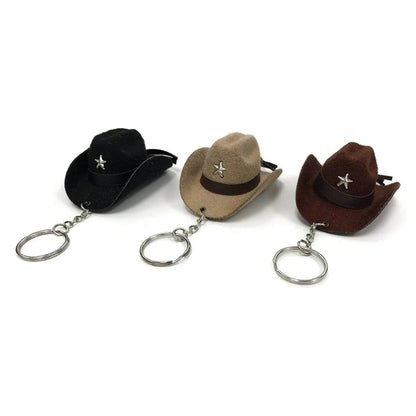 Cowboy Hat Keychain Sturdy and Fashionable Leather Cowboy Key Rings Accessory Drop Shipping