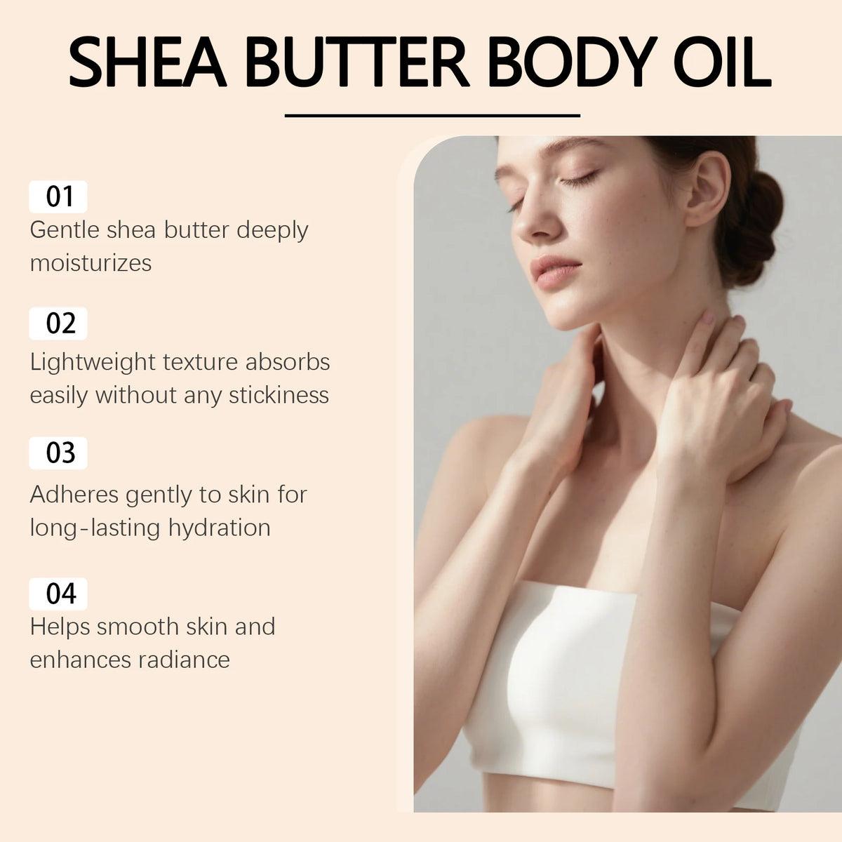 Butter Oil Body Oil Gentle Full Body Skin Nourishment Lightweight Rapid Absorption for Smooth Soft Skin
