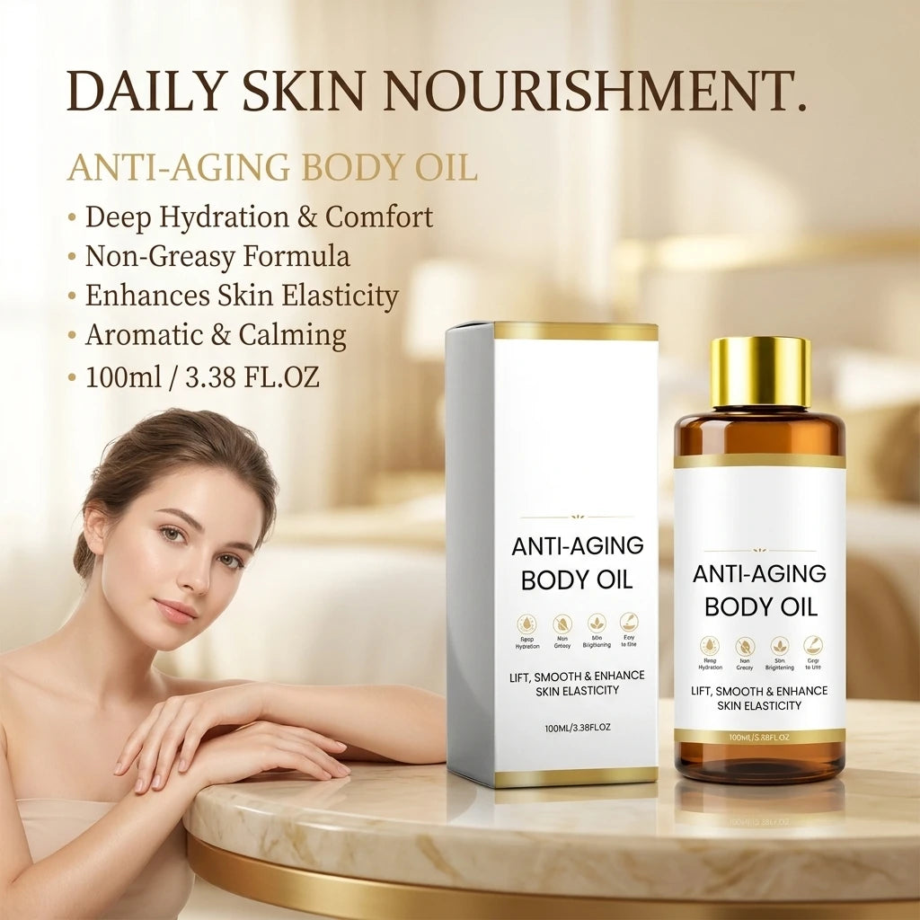 Revitalizing Body Oil Improve Dull Skin Boost Skin Elasticity Brightening Lightweight Fast Absorbing Hydrating Body Massage Oil