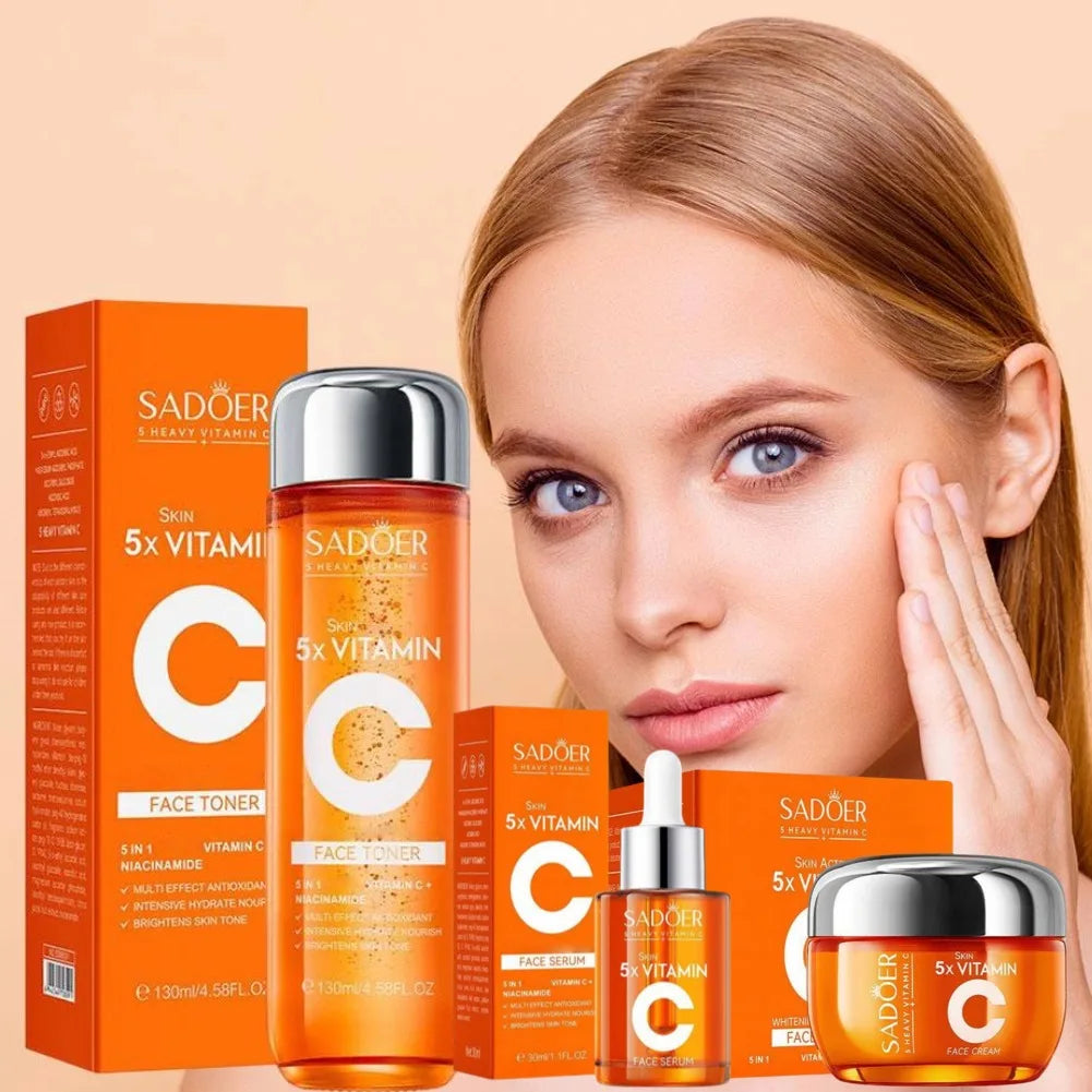 Vitamin C Firming and Brightening Korean Skincare Set with Serum and Cream