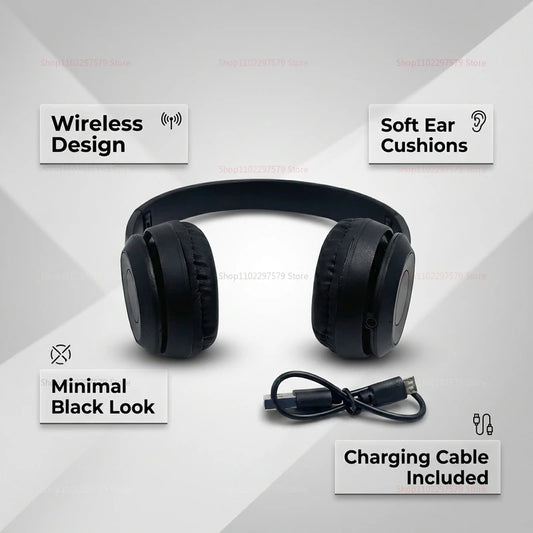 Wireless Bluetooth Headphones Head Mounted P47 Foldable Bass Sport Earphones Universal for Mobile Computer PC Gaming Running Gym