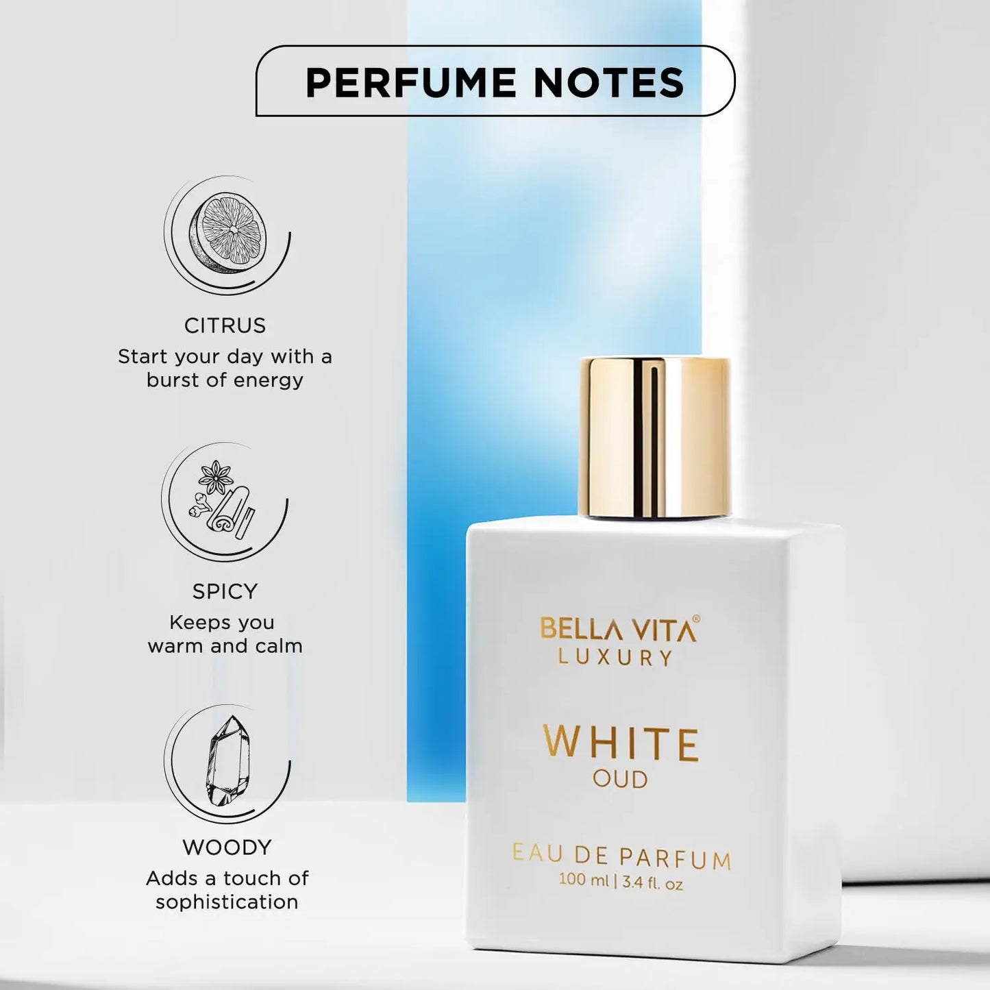 BellaVita Luxury SKAI Aquatic Unisex Cologne (3.48 fl.oz) Gift | Unisex Fresh Cologne Perfume | Long-Lasting fragrance with Berg