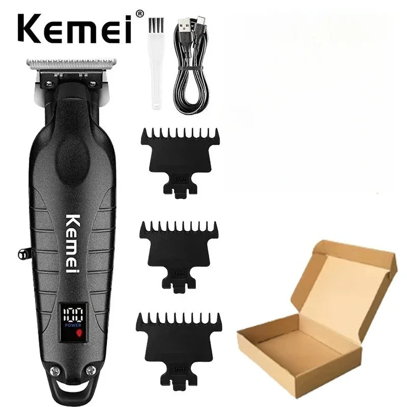 Kemei 2293 Professional Hair Beard Trimmer Men Barber Rechargeable Finish Hair Cutting Machine Zero Gapped Cordless Hair Clipper