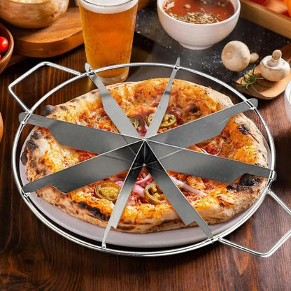 Stainless Steel Cake Divider 6/7/8 Divisions Pizza Cutter Cheesecake Slicer Round Pastry Cheese Pizza Cutting Press Machine Tool