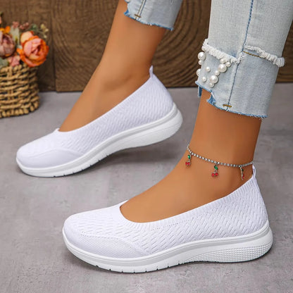 Women's Shoes 2026 Women's Round Toe Flat Shoes Soft-soled Breathable Lightweight Net Shoes Sports Walking Shoes Women 522