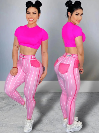 High Waist Elastic Denim Pants Women's Casual Slim Fit Trousers Breathable Comfortable Polyester Blend Spring Season