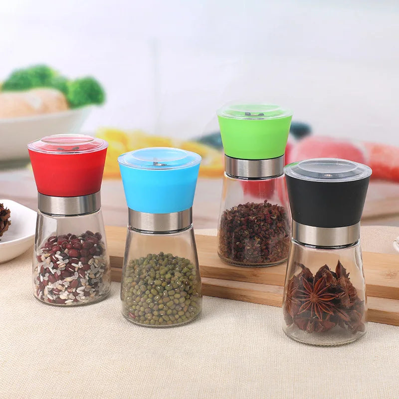 Manual Salt Pepper Mill Grinder Seasoning Bottle Spice Grinding Containers Adjustable Mill Shakers Kitchen Gadgets