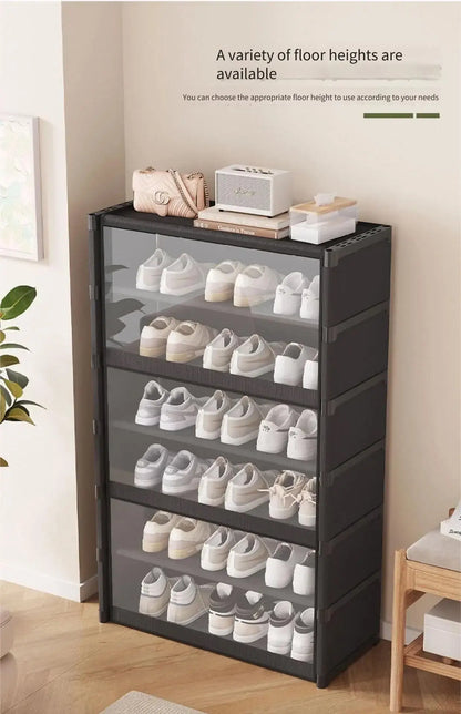Shoe Rack Multilayer Shoe Cabinet Dustproof Transparent Design Small Spaces Spacious Storage Organizer Shelf for Shoes Storage