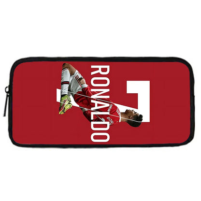 Child School Football R-RonaldoS CR7 Backpack with Lunch Bags ,Pencil Bags ,School Bags for Boys Girls Best Gift