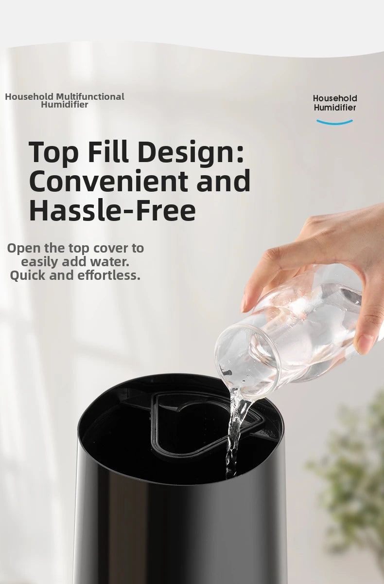 6.5L Large Capacity Humidifier – Ultrasonic Cool Mist for Home/Office,Quiet Operation, Anti-Static &amp; Dry Air Relief, Adjustable