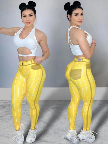 High Waist Elastic Denim Pants Women's Casual Slim Fit Trousers Breathable Comfortable Polyester Blend Spring Season