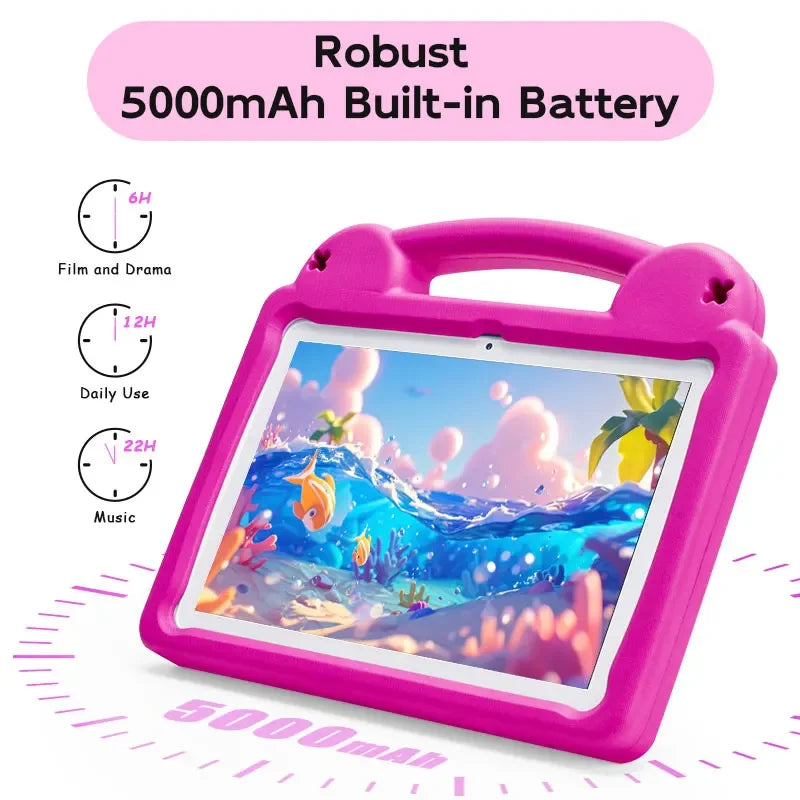 Paitanry 10.1 Inch Kids Tablet 8GB(4+4 Expand) RAM 64GB ROM CPU A523 2.0GHZ 5000Mah Octa-Core Learning Education Children Tablet