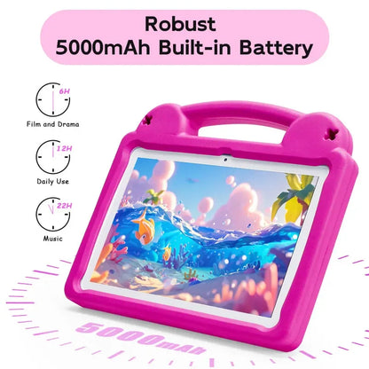 Paitanry 10.1 Inch Kids Tablet 8GB(4+4 Expand) RAM 64GB ROM CPU A523 2.0GHZ 5000Mah Octa-Core Learning Education Children Tablet