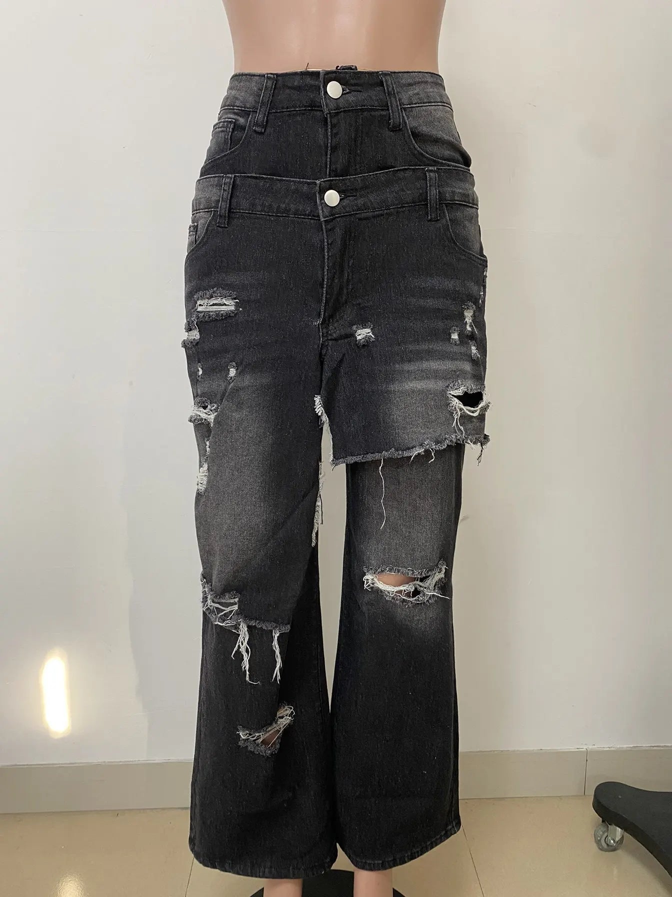 Streetwear Wide Leg Jeans Cargo Pants Sexy Women High Waist Elegant High Street Denim Loose Trousers